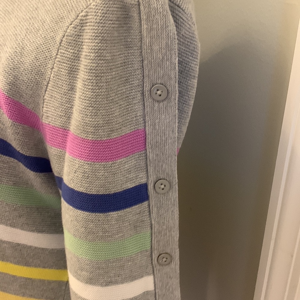 Talbots Multicolor Stripe Button 3/4 Sleeve Detai… - image 3